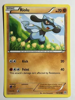 Riolu (76) Plasma Storm 76/135 MP-LP Pokemon Card - Image 1