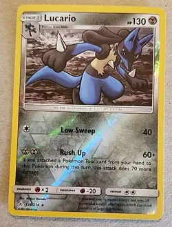 Pokemon TCG Unbroken Bonds 126/214 Lucario Reverse Holo Rare Card LP+ - Image 1