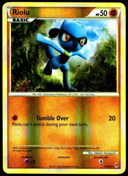 Pokemon TCG Riolu 50/95 2011 Call of Legends Reverse Holo Uncommon Card - MP - Image 1