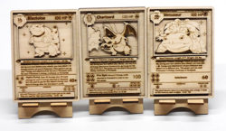 Charizard, Blastoise, Venusaur | Wood Cut Pokemon Card | 4.5" x 3.25" | Art/Gift - Image 1