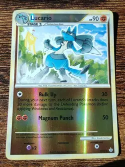 Pokemon Lucario 19/95 Unleashed HGSS Reverse Holo Card - Image 1