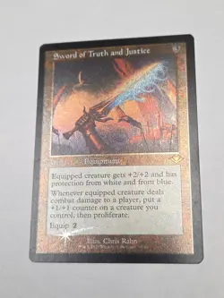 Mtg Magic Sword of Truth and Justice NM (Etched Foil) Retro Frame - Image 1