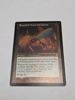 Mtg Magic Sword of Truth and Justice NM (Etched Foil) Retro Frame - Image 3