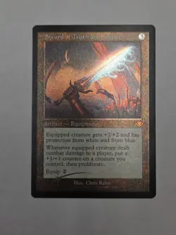 Mtg Magic Sword of Truth and Justice NM (Etched Foil) Retro Frame - Image 4