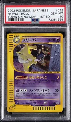 2002 POKEMON JPN THE TOWN ON NO MAP 1ST ED #042 HYPNO-HOLO PSA 10 - Image 1
