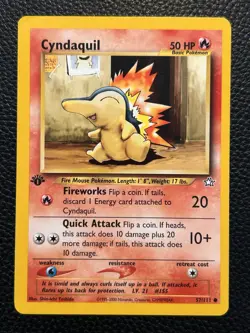 2000 Pokemon TCG Neo Genesis Cyndaquil 57/111 1st Edition - Image 1
