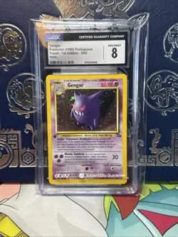 2000 POKEMON FOSSIL 1ST EDITION HOLO PORTUGUESE #5 GENGAR CGC 8 - Image 1