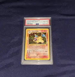 Pokemon Base Set 2 Charizard w/ Swirl Holo Rare PSA 8 004/130 English 2000 - Image 1