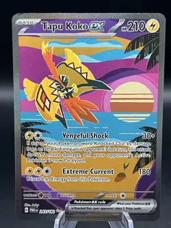 Pokemon SV04 Paradox Rift Tapu Koko ex 247/182 Special Illustration Rare - Image 1