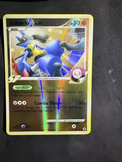 2009 Pokemon Platinum Rising Rivals 8 Lucario GL Reverse Foil - Image 1