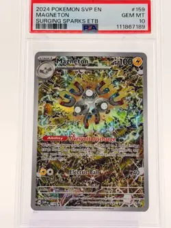 2024 POKEMON SVP EN-SV BLACK STAR PROMO 159 MAGNETON SURGING SPARKS ETB PSA 10 - Image 1