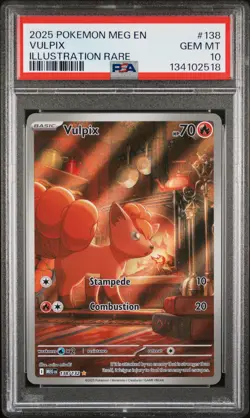 2025 POKEMON MEG EN-MEGA EVOLUTION ILLUSTRATION RARE #138 VULPIX PSA 10 - Image 1