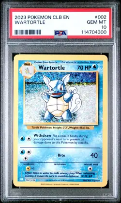 2023 POKEMON CLB-CLASSIC BLASTOISE & SUICUNE EX DECK #002 WARTORTLE PSA 10 - Image 1