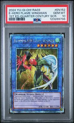 Elemental Hero Flame Wingman QCR RA03 GEM MINT 10 - Image 1