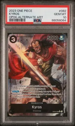 PSA 10 - 2023 One Piece TCG - Kyros Alt Art - (OP04-082 R) - Image 1