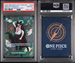 PSA 10 GEM MINT - ENG One Piece OP12-030 Dracule Mihawk OP14-EB 04 SP Alt Art SR - Image 2