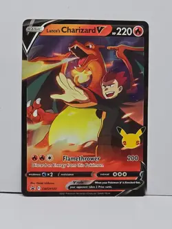 Pokemon Card Lance’s Charizard V SWSH133 Celebrations Black Star Promo - Image 1