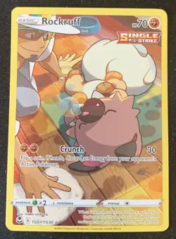 Rockruff TG07/TG30 Silver Tempest Trainer Gallery Holo Pokemon TCG Card NM - Image 1