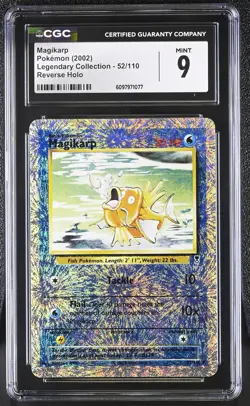 CGC 9 MINT Magikarp 2002 Legendary (Collection) 52/110 Reverse Holo Pokemon Card - Image 1