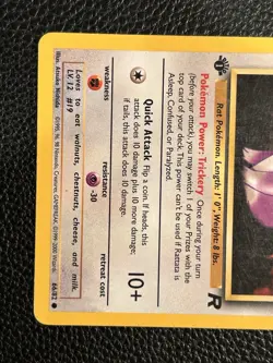 Pokemon TCG Rattata 66/82 1st Edition Team Rocket LP - Image 3