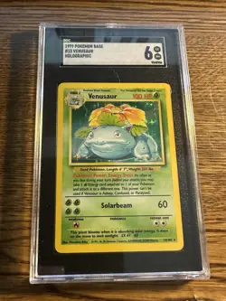 1999 POKEMON BASE SET UNLIMITED #15/102 VENUSAUR HOLO SGC 6 JUST GRADED - Image 1