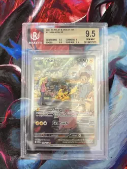 Pokemon S&V 151 Pikachu IR Bgs 9.5 Gem Mint All 9.5 Sub Grades - Image 1