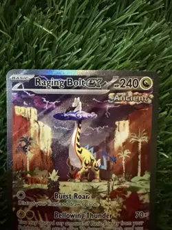 Pokemon Raging Bolt ex SV05 Temporal Forces 208/162 Full Art Holo Rare HP 240 - Image 2