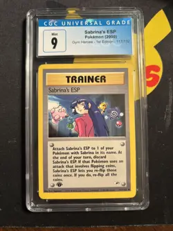 2000 Pokemon Gym Heroes 1st Edition Sabrina's ESP 117/132 PSA 9 Mint - Image 1
