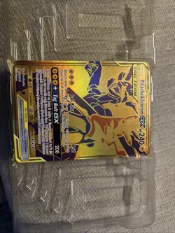 JUMBO Oversized Pikachu & Zekrom GX Tag Team Gold Promo SM248 Pokemon NM - Image 1