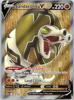 Sandaconda V 175/198 – Full Art Ultra Rare Holo – 2021 Pokemon Chilling Reign NM - Image 1