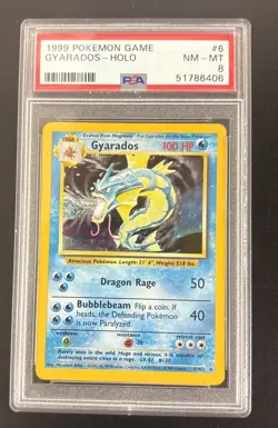Gyarados Pokemon Base Set Unlimited Holo #6 PSA 8 - Image 1