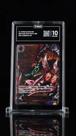 One Piece 2025 Op13-089 St. Topman Warcury Red Alt Art Demon God Pack TAG 10 - Image 1