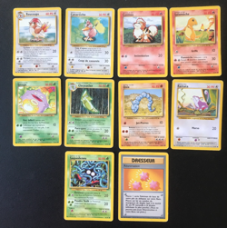 10 French Pokemon cards lot Base set Pidgeotto Farfetch'd Growlithe Charmander.. - Image 1