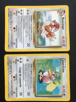 10 French Pokemon cards lot Base set Pidgeotto Farfetch'd Growlithe Charmander.. - Image 2