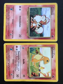 10 French Pokemon cards lot Base set Pidgeotto Farfetch'd Growlithe Charmander.. - Image 4