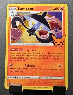 Pokemon 032/192 LAMPENT Stamped Halloween Trick or Trade trading card✨🎃EX/NM - Image 1