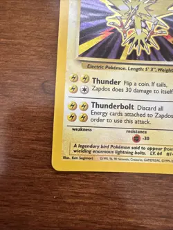 Pokemon TCG Zapdos Holo Rare Unlimited Card 20/130 Base Set 2 - Image 5