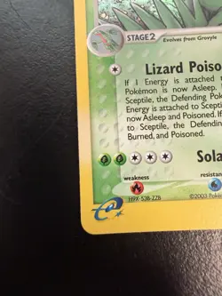 Pokemon TCG Sceptile EX Holo Rare Card Ruby and Sapphire 11/109 NM+ - Image 3