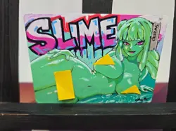 MTG Swamp - Green Slime Waifu Girl - Hand Painted Altered Land (OOAK) By BAZAYO - Image 2