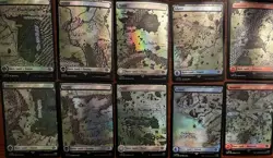 MTG FOIL LOTR Lord of the Rings Full Art Map Lands - FULL SET UNPLAYED SLEEVED - Image 2