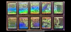 MTG FOIL LOTR Lord of the Rings Full Art Map Lands - FULL SET UNPLAYED SLEEVED - Image 3