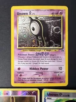 Lot Of 9 Pokemon Holo & Reverse Holo Mixed Unown LP-HP All Come With Top Loader - Image 2