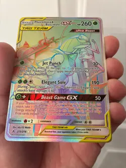 Pokemon PHEROMOSA & BUZZWOLE "Tag Team GX" RAINBOW #215/214🔥UNBROKEN BONDS! - Image 3