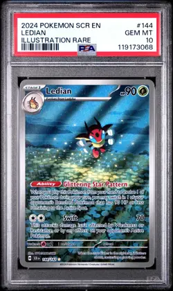 2024 POKEMON SCR EN-STELLAR CROWN ILLUSTRATION RARE #144 LEDIAN PSA 10 - Image 1