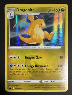 Pokemon TCG Dragonite Silver Tempest 131/195 Reverse Holo Holo Rare - Image 1