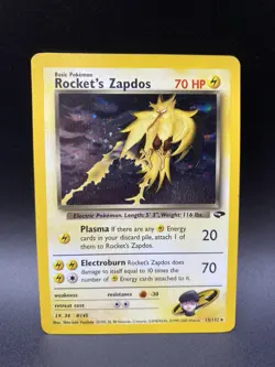 Rocket's Zapdos 15/132 Holo Rare Gym Challenge Pokemon TCG - Image 1