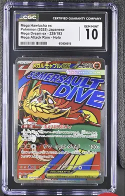 Pokemon Mega Hawlucha ex Mega Attack Rare Holo CGC 10 Dream ex Japanese 229/193 - Image 1