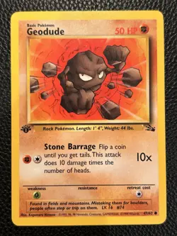1999 Pokemon First Edition Fossil Geodude 47/62!! - Image 1