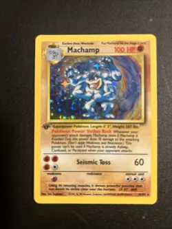 Pokemon TCG Machamp Holo Rare 1st Edition Base Set 8/102 - Image 1