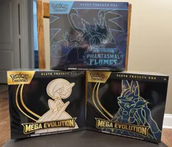 Pokemon Elite Trainer Box Set of 3 Mega Evolution Phantasmal Flames - Image 1